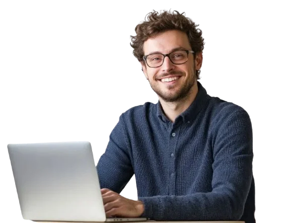 Freelancer using a laptop to find remote jobs and freelance opportunities.